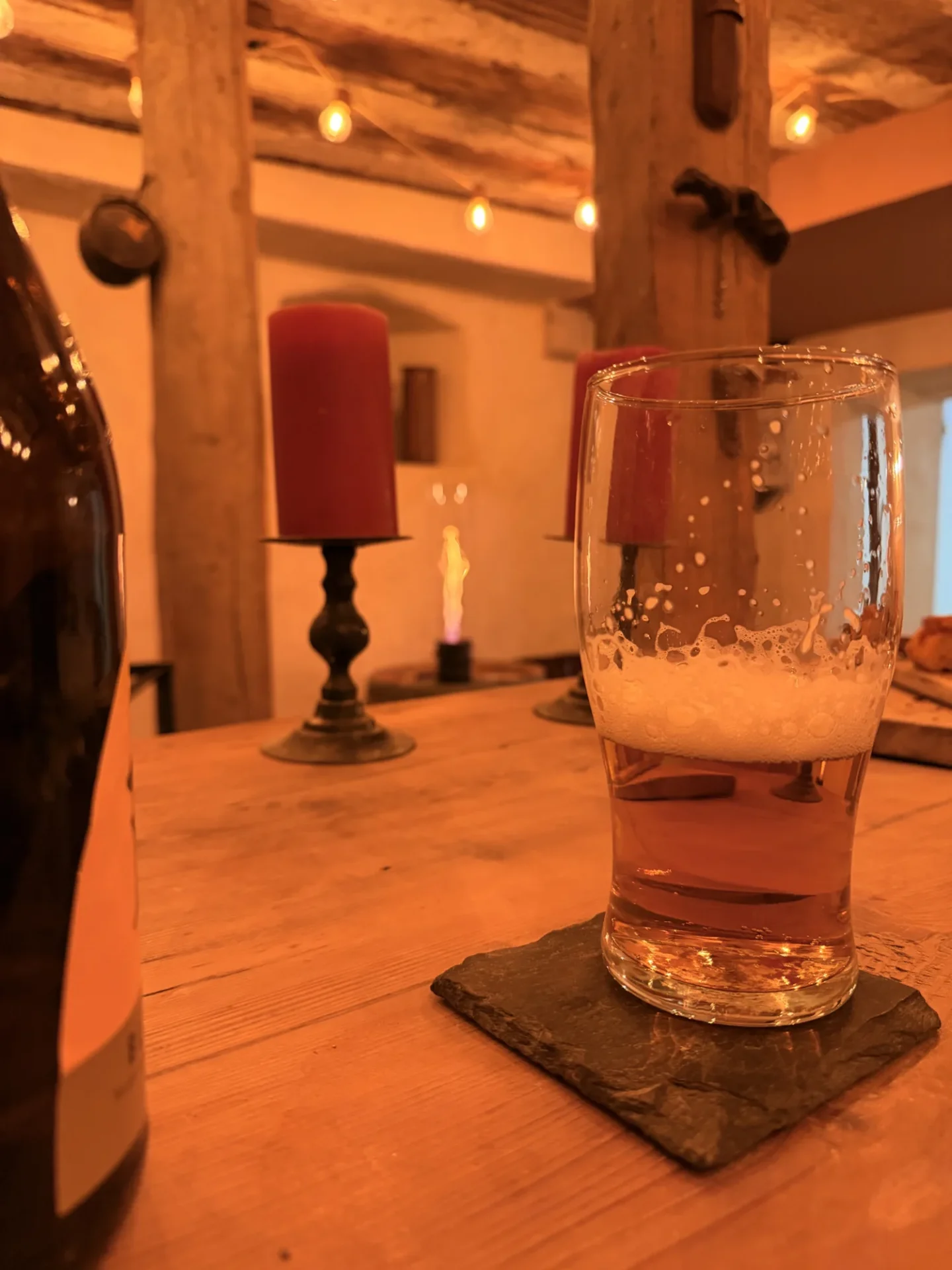 Bière servie dans le pub privatif de la Maison d'Astrée