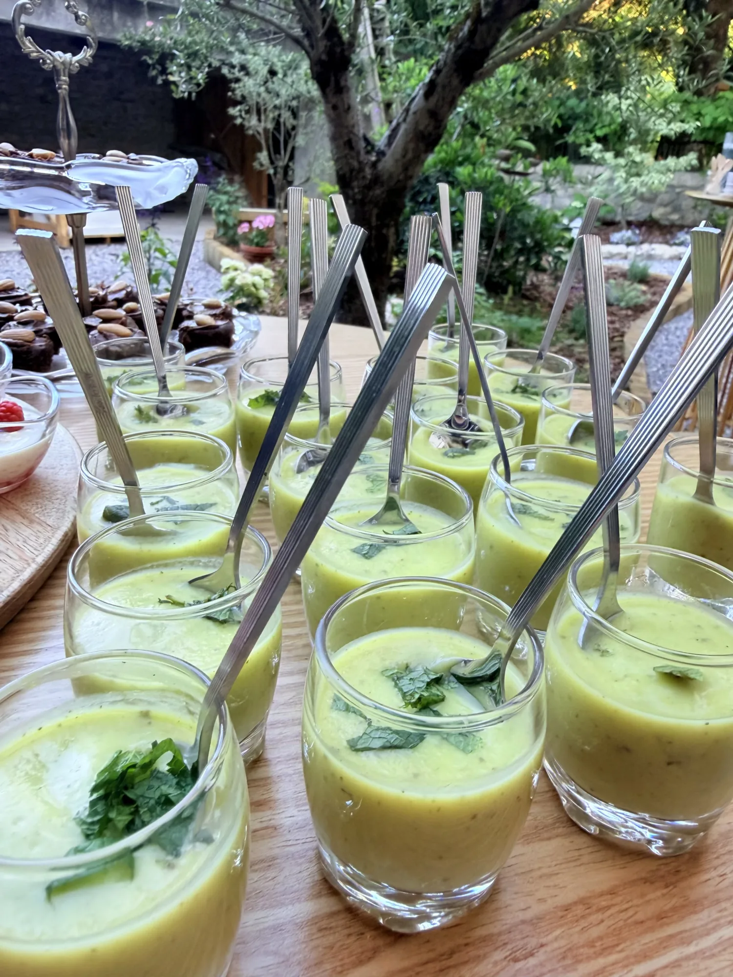 Verrines servies dans le jardin de la Maison d'Astrée